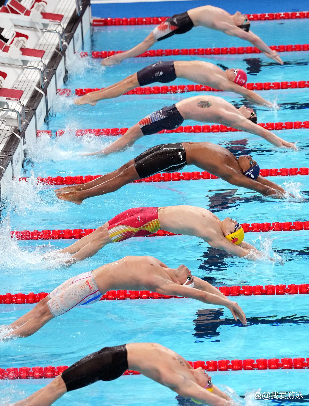 游泳比赛选手千锤百炼，力争前行的简单介绍